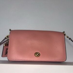 Pink Leather Coach Crossbody Bag